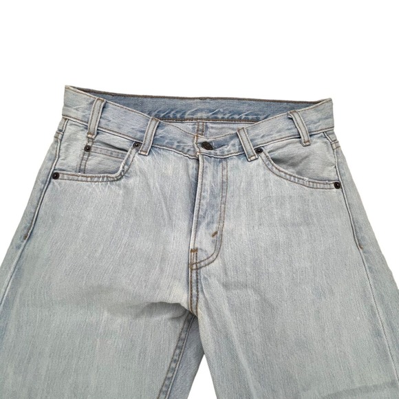Levis Jeans Womens 26 Light Wash Straight Leg Raw Hem Orange Tab Denim Mid Rise - Picture 3 of 10